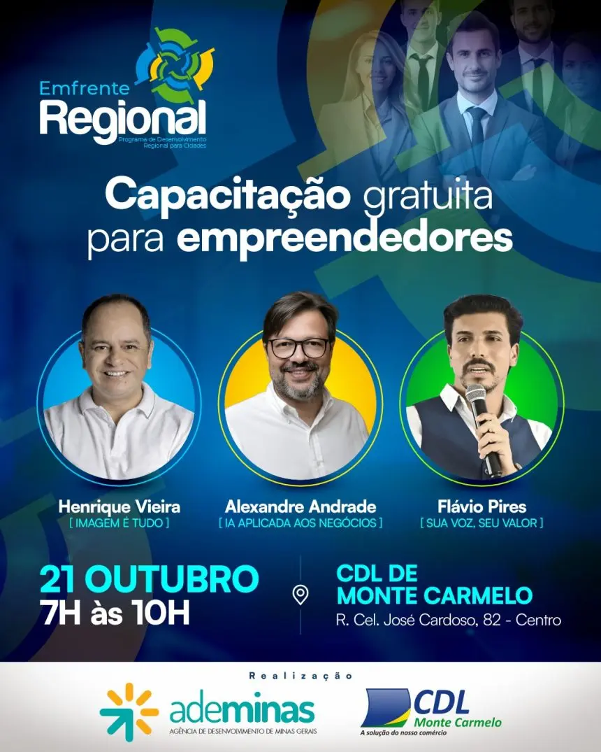Emfrente Regional oferece capacitação gratuita para empreendedores em Monte Carmelo